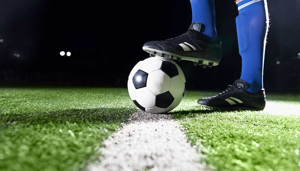 Soccer ball on pitch